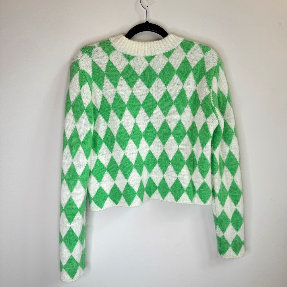 KITRI Rory Green Diamond Checker Sweater - Picture 9 of 9